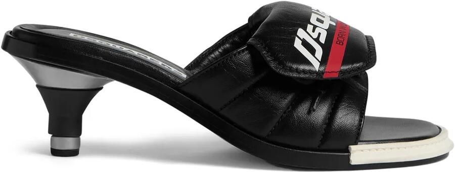 DSQUARED2 Gewatteerde muiltjes met logoprint Zwart