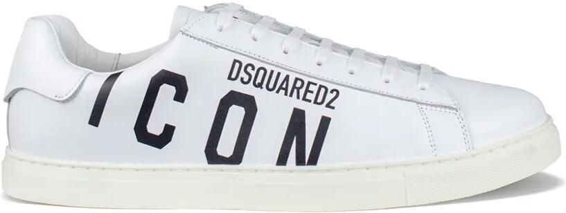 DSQUARED2 Icon leren low-top sneakers Wit