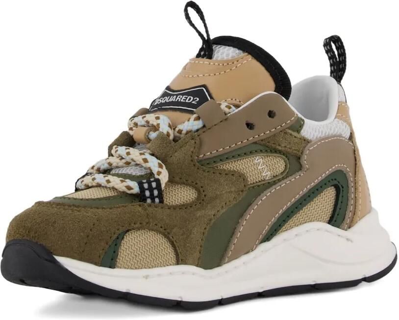 DSQUARED2 KIDS Bubble suède sneakers Groen