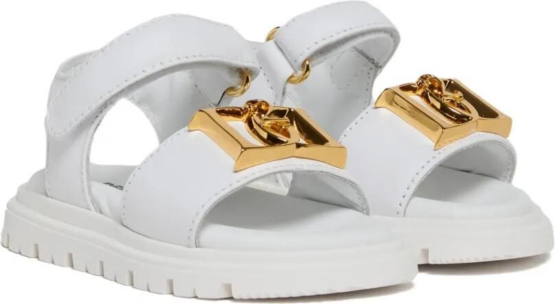 DSQUARED2 KIDS D2 State t leren sandalen met plateauzool Wit
