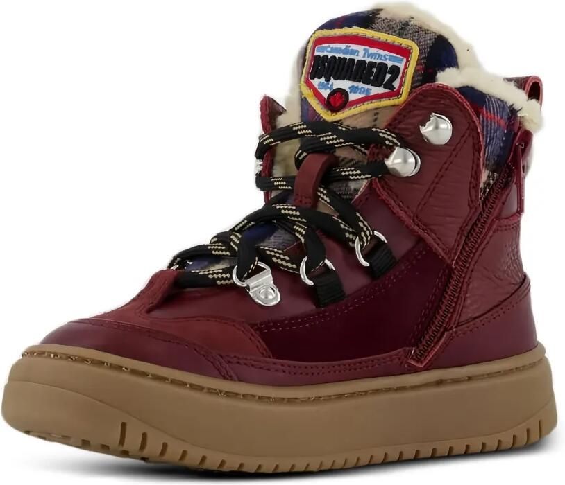 DSQUARED2 KIDS Enkellaarzen met geruit vlak Rood