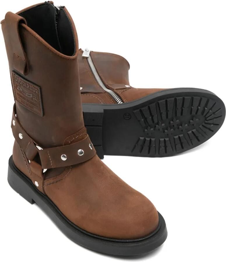 DSQUARED2 KIDS Enkellaarzen met harnas studs Bruin - Foto 2