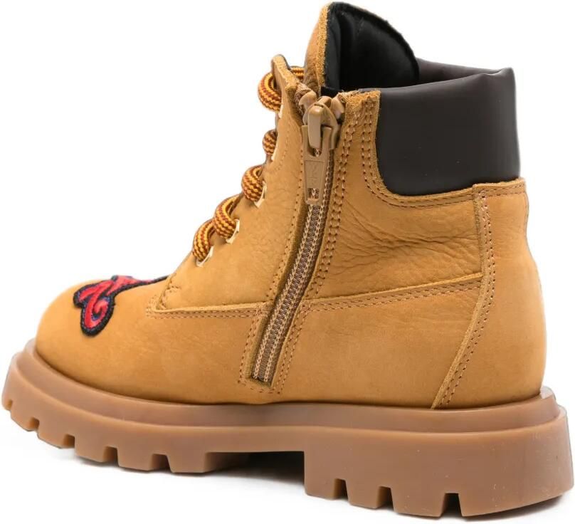 DSQUARED2 KIDS Enkellaarzen met patchdetail en veters Beige - Foto 2