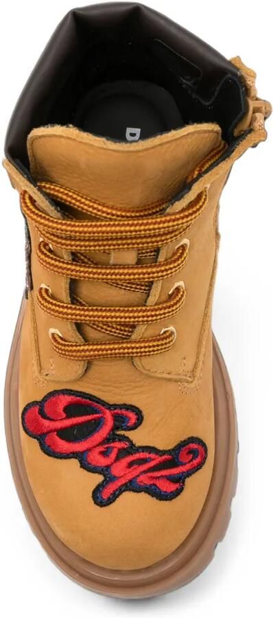 DSQUARED2 KIDS Enkellaarzen met patchdetail en veters Beige - Foto 3