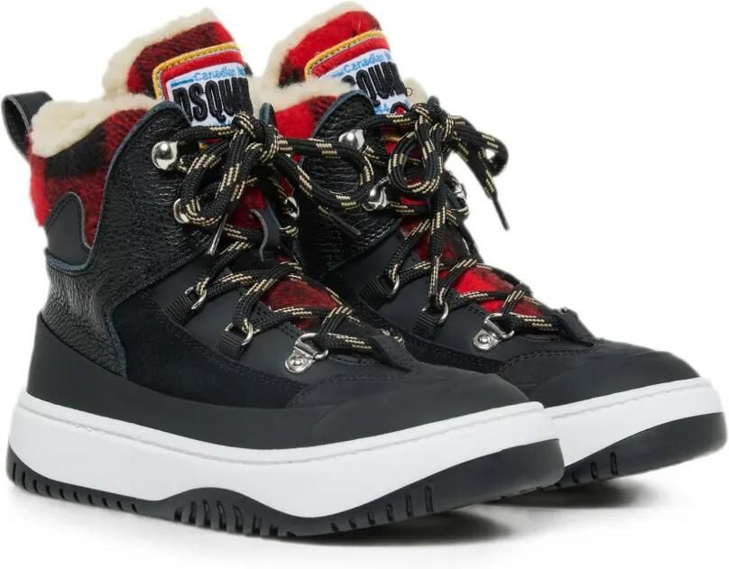 DSQUARED2 KIDS Geruite laarzen met vlakken Zwart