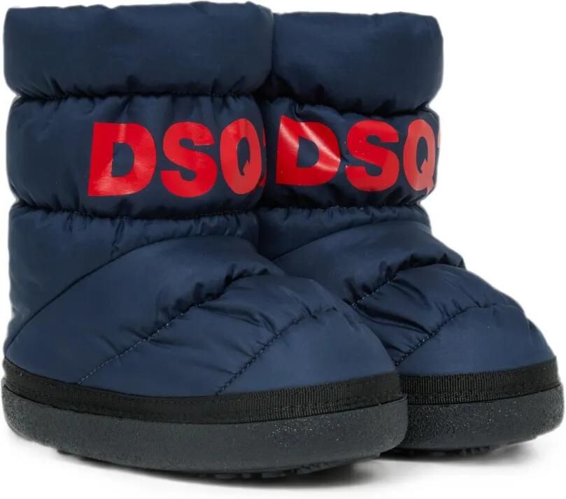 DSQUARED2 KIDS Gewatteerde snowboots met logo-print Blauw
