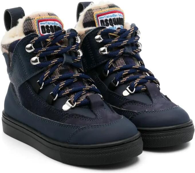 DSQUARED2 KIDS Knielaarzen met geborduurd logo Blauw