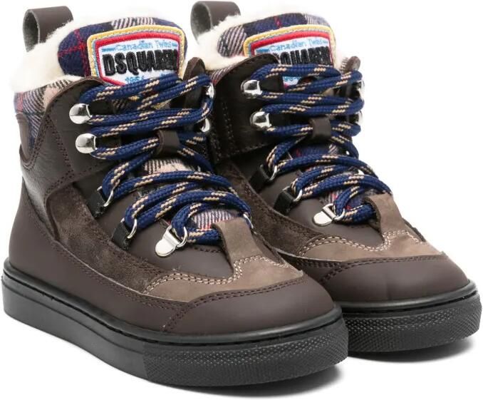 DSQUARED2 KIDS Knielaarzen met geborduurd logo Bruin