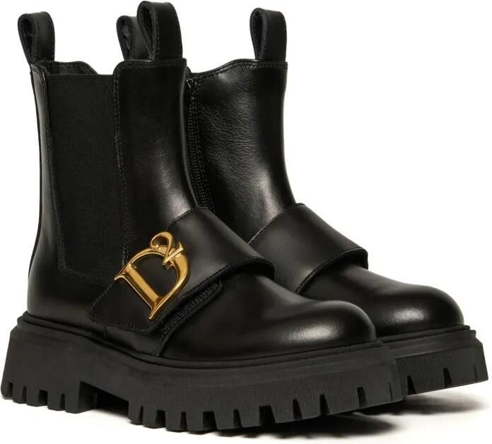 DSQUARED2 KIDS Laarzen met gegraveerd logo Zwart