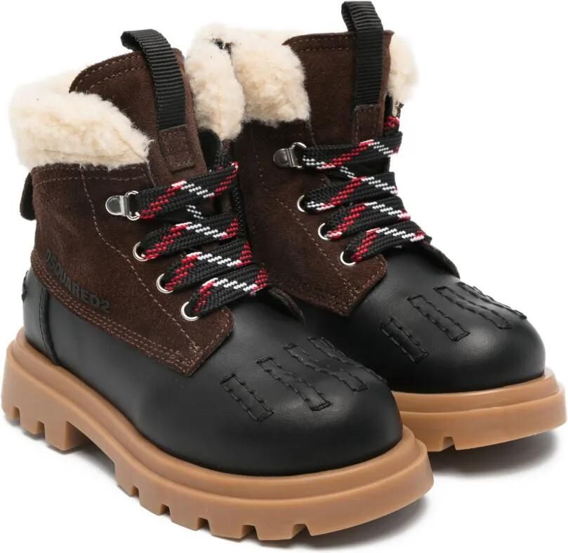 DSQUARED2 KIDS Laarzen met imitatiebont Zwart