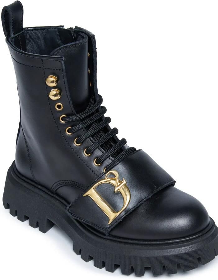 DSQUARED2 KIDS Leren enkellaarzen Zwart - Foto 2