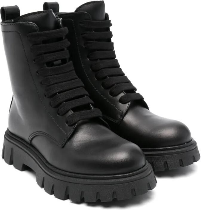 DSQUARED2 KIDS Leren laarzen Zwart