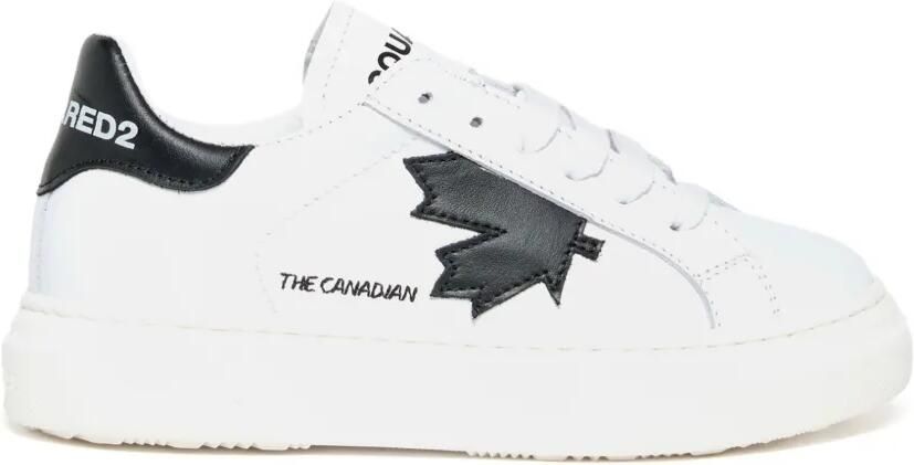 DSQUARED2 KIDS Leren sneakers met esdoornblad Wit - Foto 4