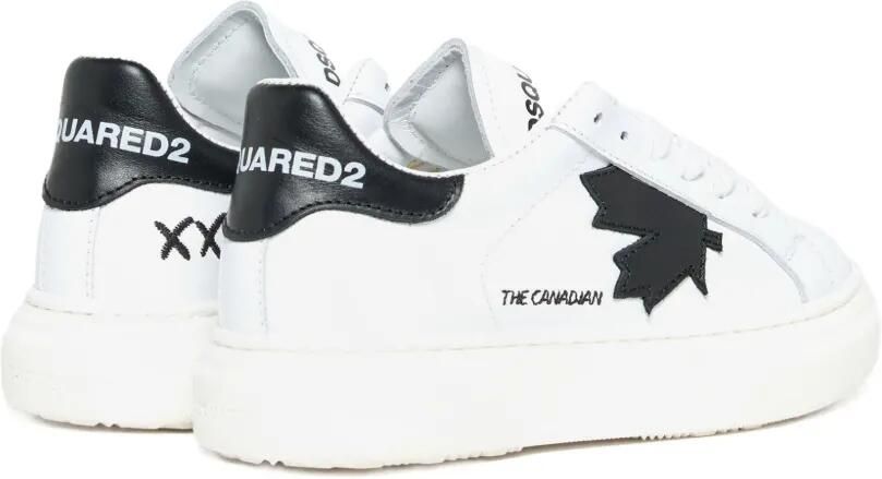 DSQUARED2 KIDS Leren sneakers met esdoornblad Wit - Foto 3