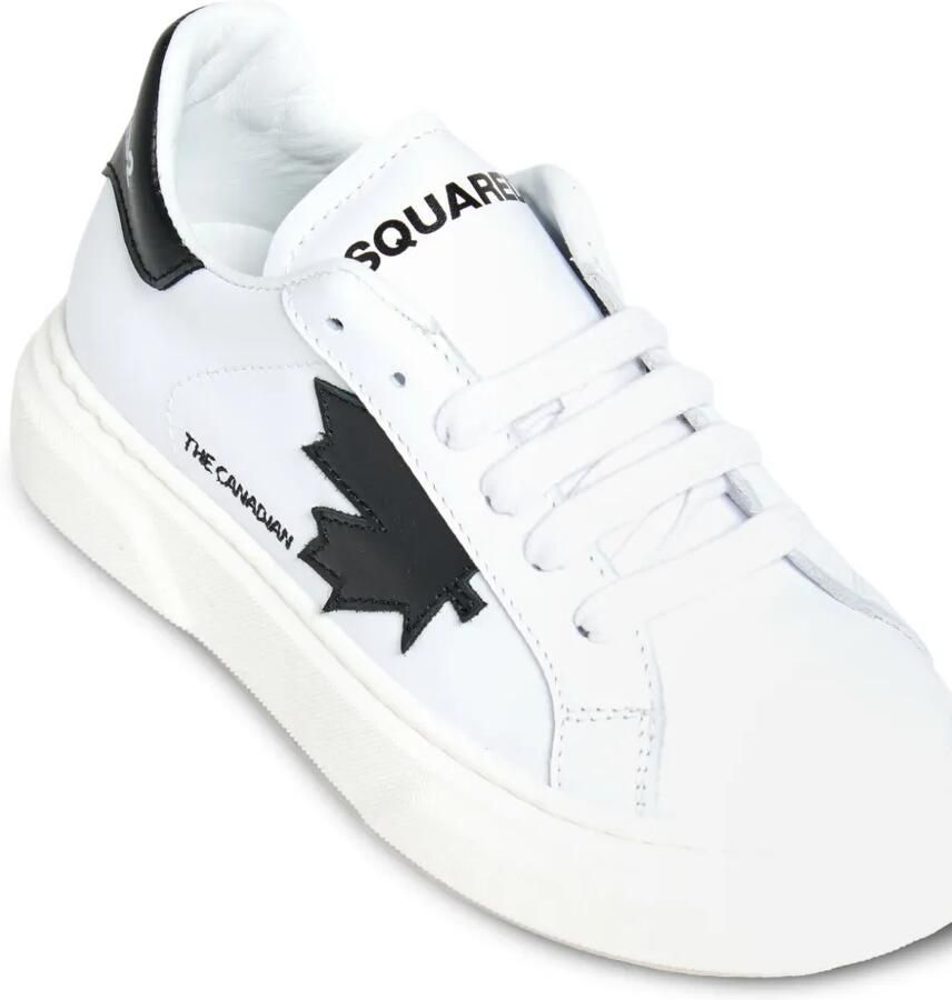 DSQUARED2 KIDS Leren sneakers met esdoornblad Wit - Foto 2