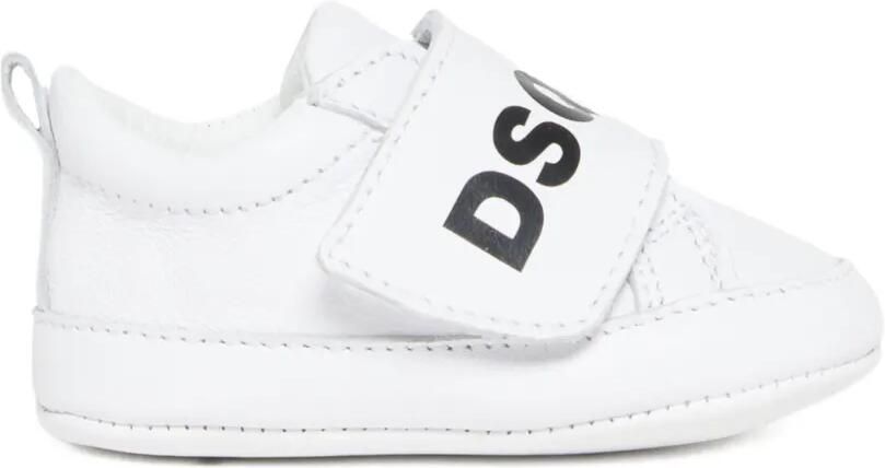DSQUARED2 KIDS Leren sneakers met logoband Wit