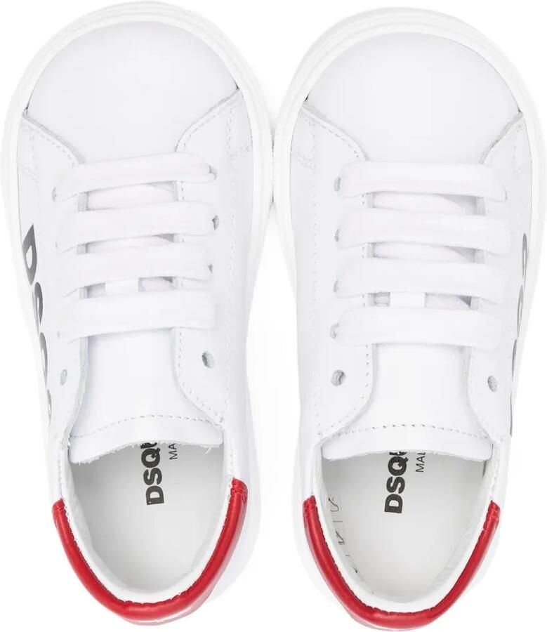 DSQUARED2 KIDS Leren sneakers met logodetail Wit - Foto 2