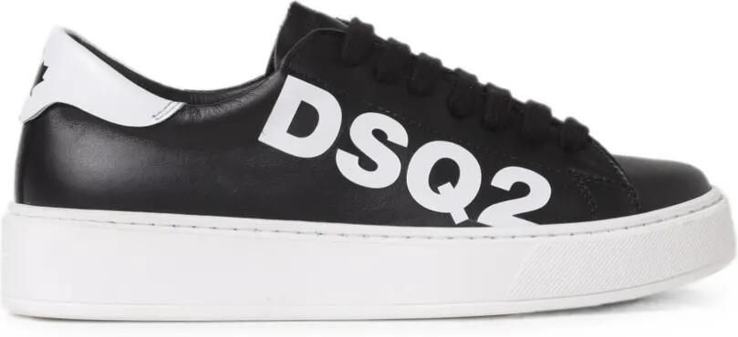 DSQUARED2 KIDS Leren sneakers met logoprint Zwart - Foto 3