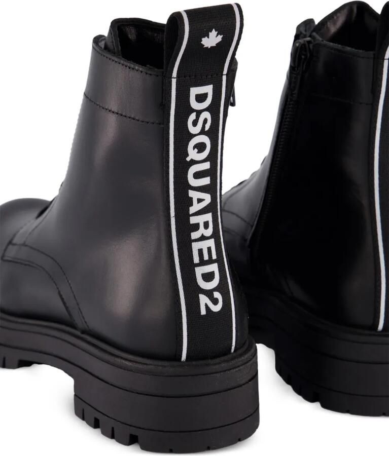 DSQUARED2 KIDS Enkellaarzen met logoband en veters Zwart - Foto 2