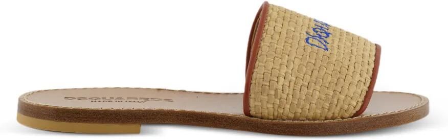 DSQUARED2 KIDS Sandalen met geborduurd logo Beige