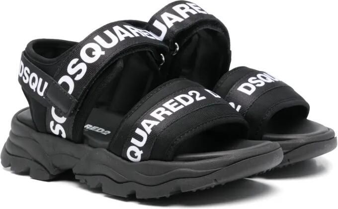 DSQUARED2 KIDS Sandalen met logoprint Zwart