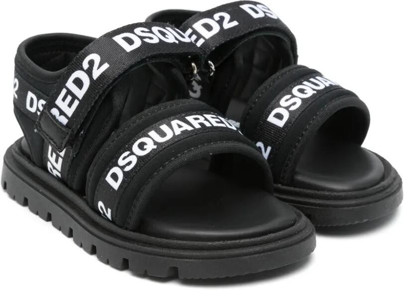 DSQUARED2 KIDS Sandalen met logoprint Zwart
