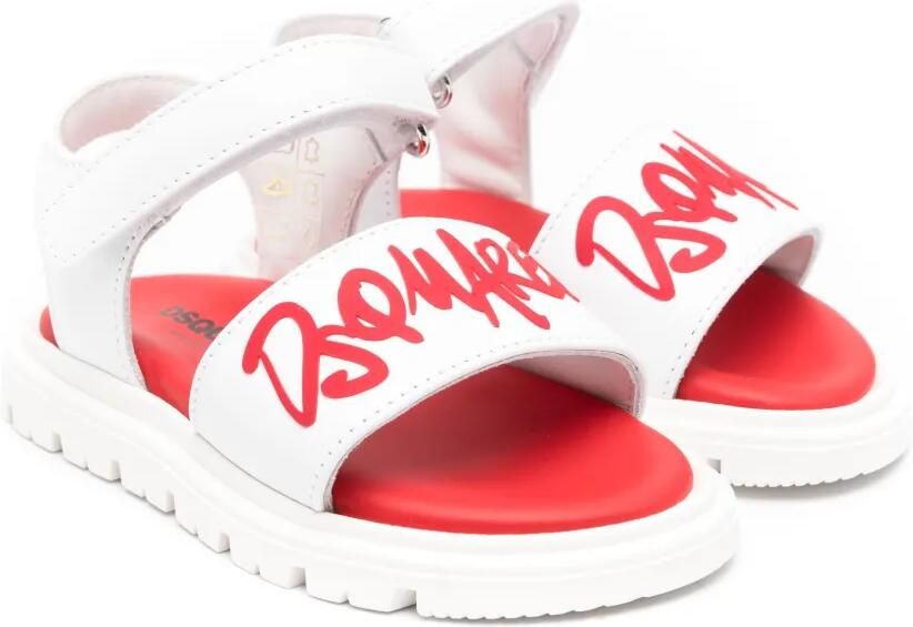 DSQUARED2 KIDS Sandalen met rubberen logo Wit