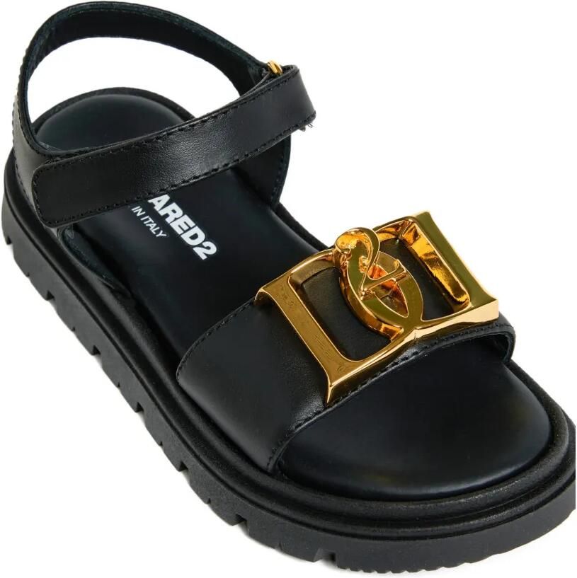 DSQUARED2 KIDS Slippers met logo-applicatie Zwart - Foto 2