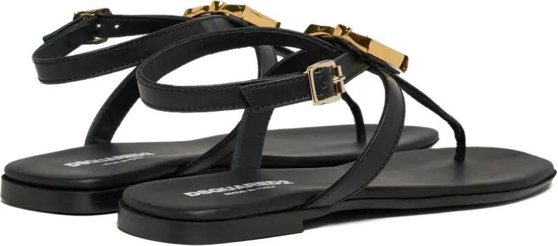 DSQUARED2 KIDS Slippers met logo-applicatie Zwart - Foto 3