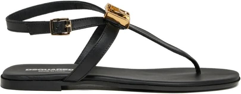 DSQUARED2 KIDS Slippers met logo-applicatie Zwart - Foto 4