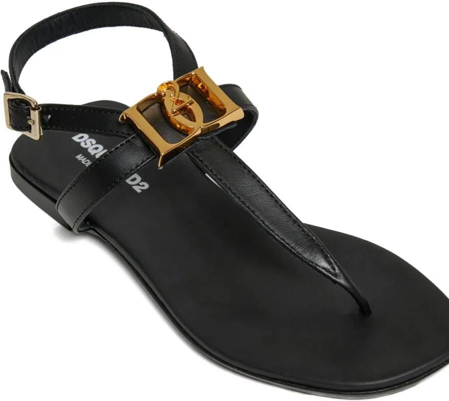 DSQUARED2 KIDS Slippers met logo-applicatie Zwart - Foto 2