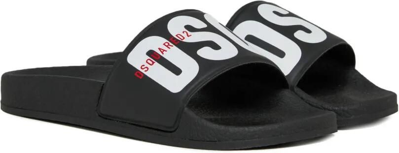 DSQUARED2 KIDS Slippers met logo Zwart