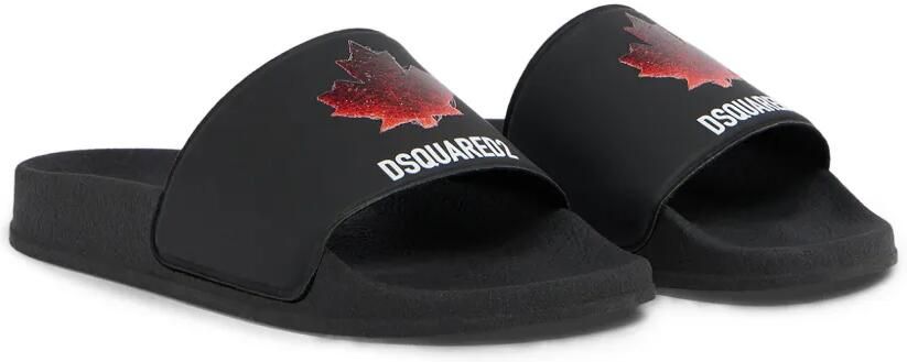 DSQUARED2 KIDS Slippers met logo Zwart