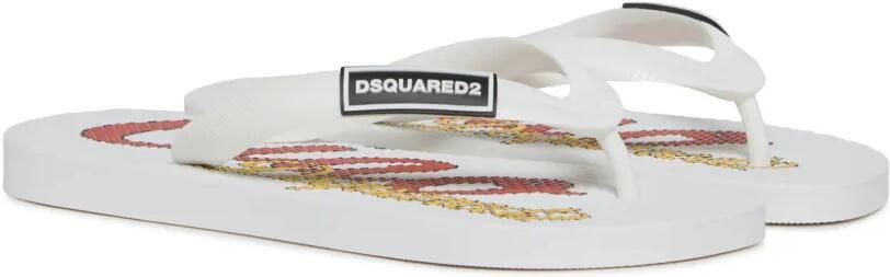 DSQUARED2 KIDS Slippers met logodetail Wit