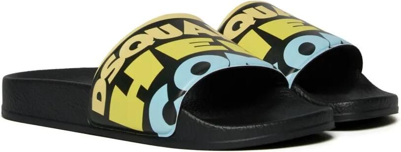DSQUARED2 KIDS Slippers met logoprint Zwart