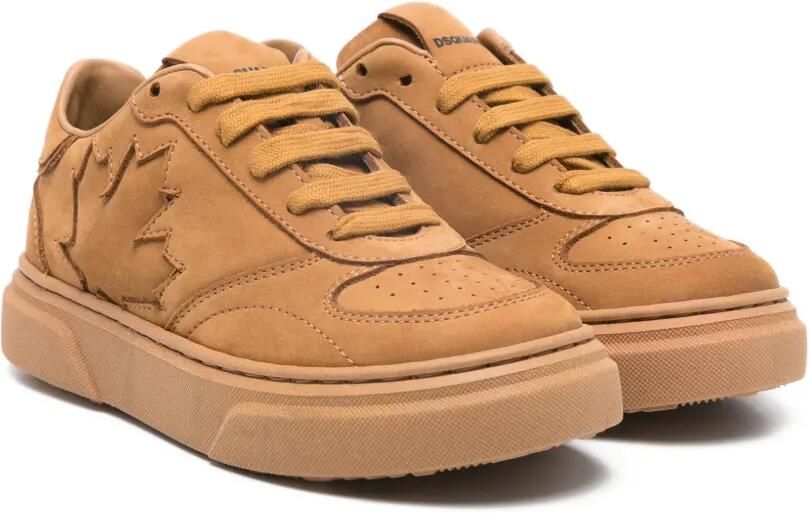 DSQUARED2 KIDS Sneakers met blad-verfraaiing Bruin
