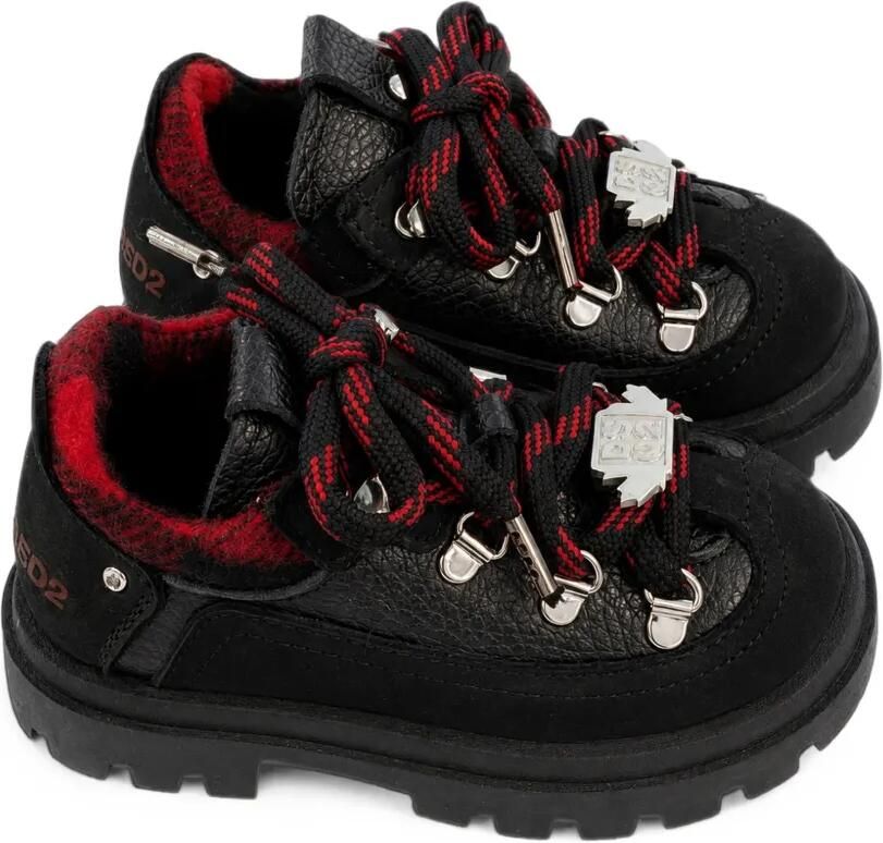 DSQUARED2 KIDS Sneakers met geruite afwerking en vlakken Zwart