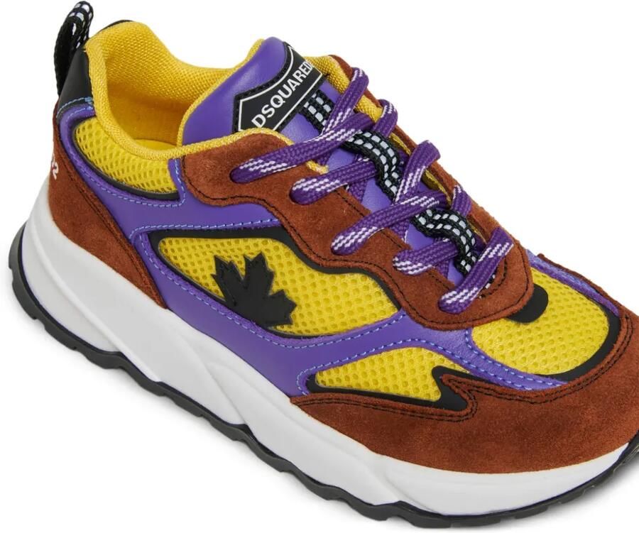 DSQUARED2 KIDS Sneakers met suède vlak en esdoornblad Bruin - Foto 2