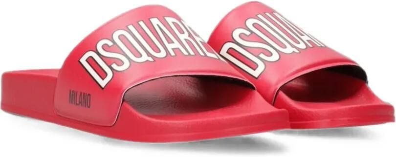 DSQUARED2 KIDS Teenslippers met logoprint Rood