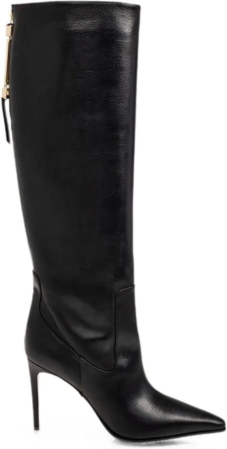 DSQUARED2 Knielaarzen met puntige neus en ritssluiting Zwart