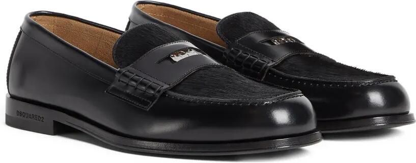 DSQUARED2 Leren penny loafers Zwart