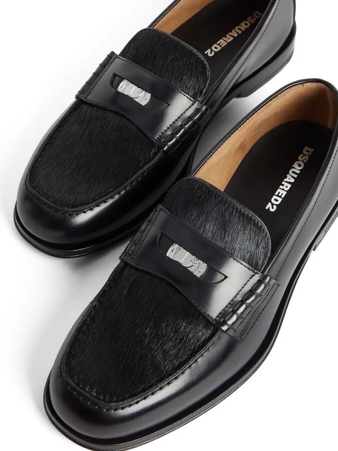 DSQUARED2 Leren penny loafers Zwart - Foto 2