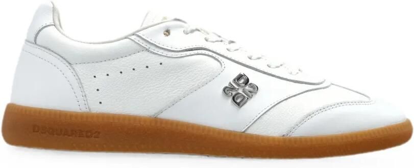 DSQUARED2 Leren sneakers met logoplakkaat Wit