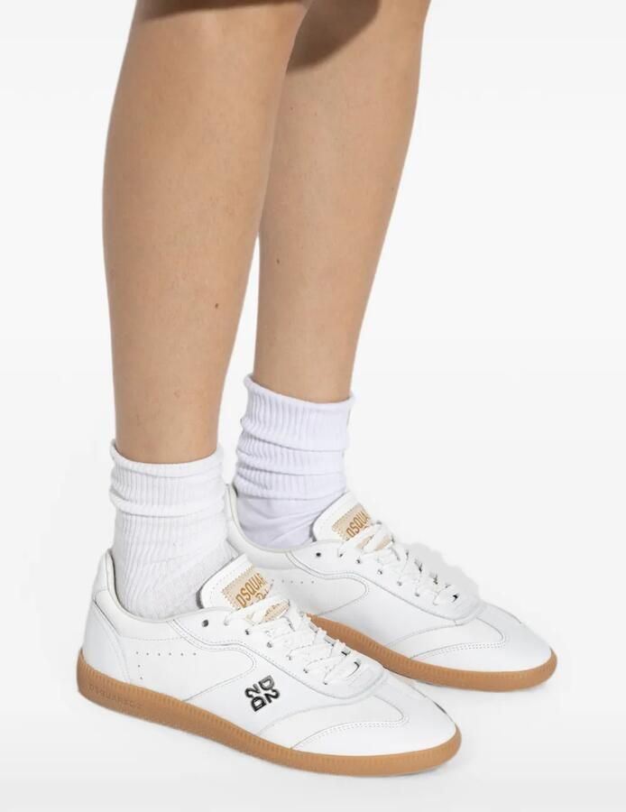 DSQUARED2 Leren sneakers met logoplakkaat Wit - Foto 2