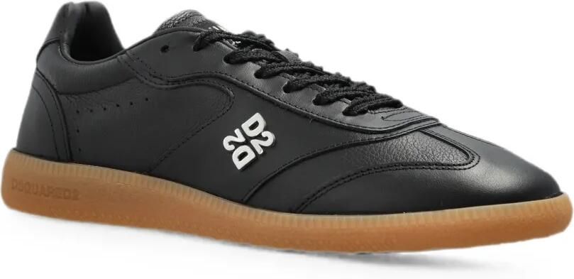 DSQUARED2 Leren sneakers met logoplakkaat Zwart - Foto 3