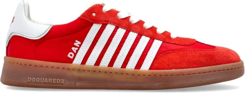 DSQUARED2 Leren sneakers met streepdetail Rood