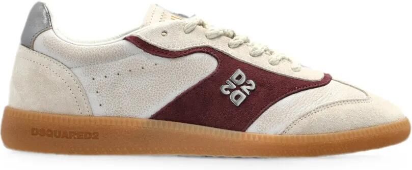 DSQUARED2 logo-plaque panelled sneakers Beige