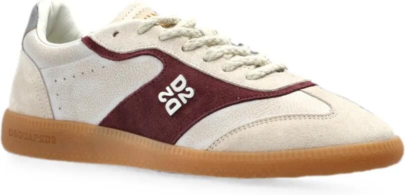 DSQUARED2 logo-plaque panelled sneakers Beige - Foto 3