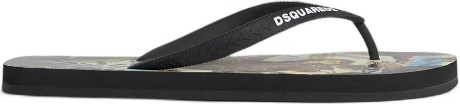DSQUARED2 Monkey Business teenslippers Zwart