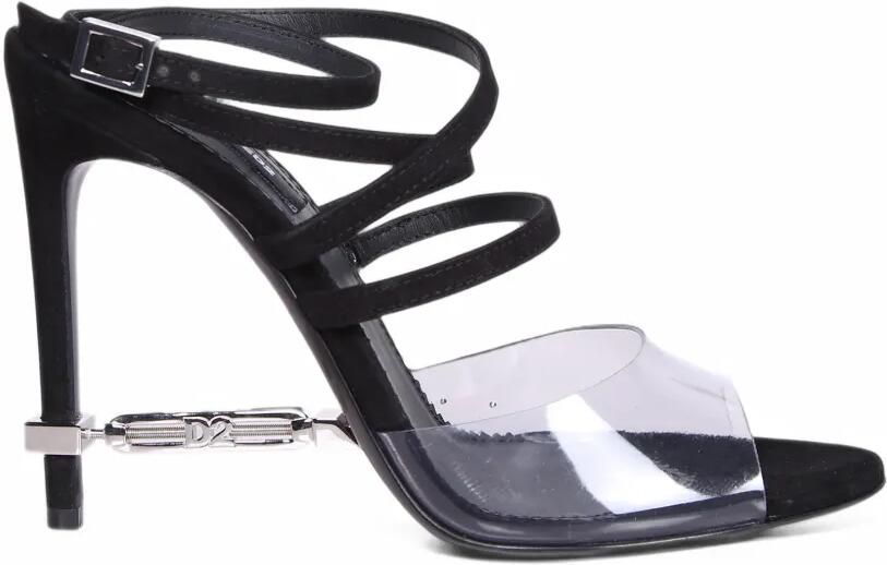 DSQUARED2 multi-strap transparent sandals Zwart